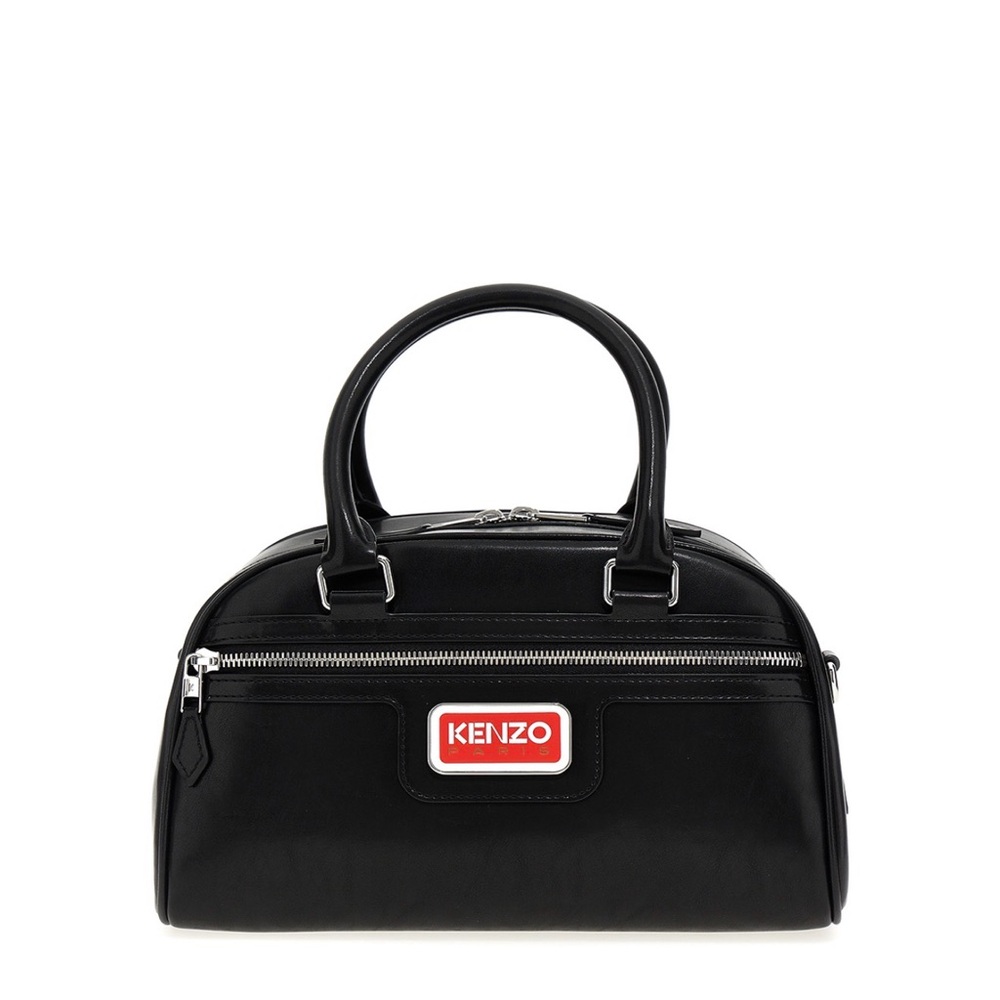 Kenzo Black Satchel with Red Logo